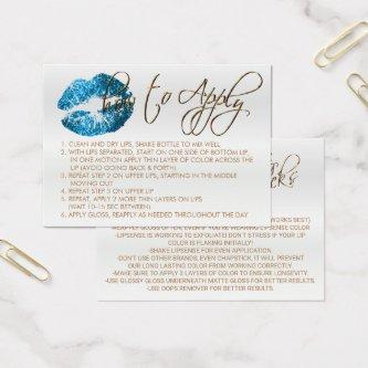 Blue Turquoise Glitter Lips 2 - How to Apply
