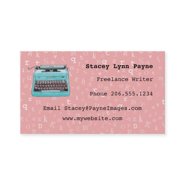 Blue Typewriter on Pink Pastel Type
