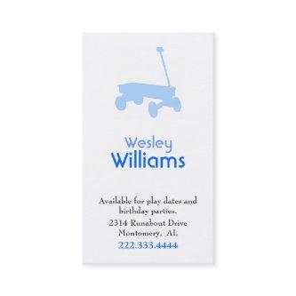 Blue Wagon Children Play Date Card