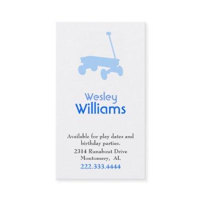 Blue Wagon Children Play Date Card