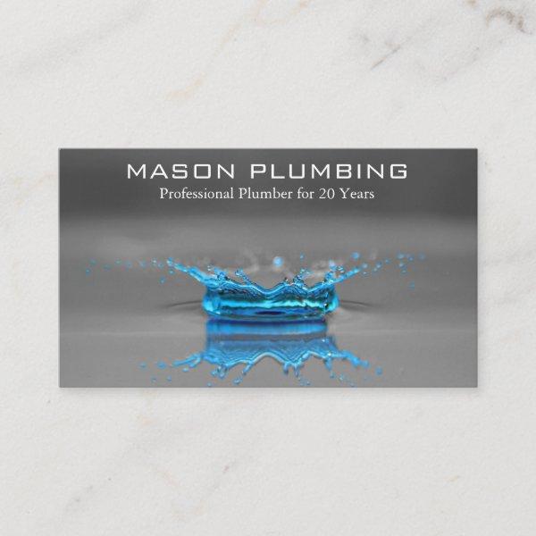 Blue Water Drop Splash - Plumbing