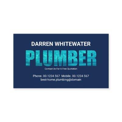 Blue Water Log Plumber Signage Plumbing Service