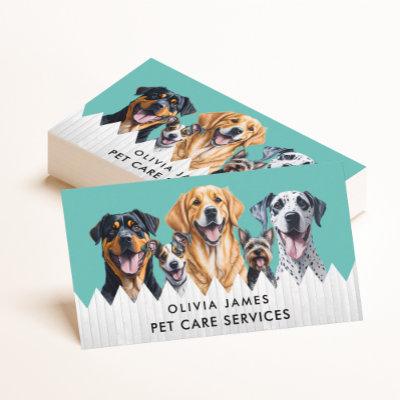 Blue Watercolor Dog Care Services Walking Sitting