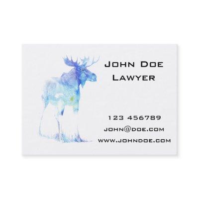 Blue watercolor Moose illustration