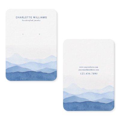 Blue Watercolor Mountain Jewelry Card