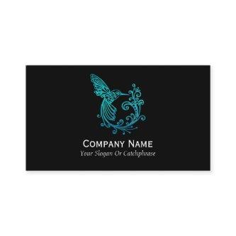 Blue Watercolor Stylized Hummingbird