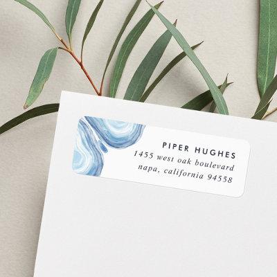 Blue Wave Geode Return Address Label