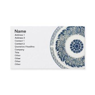 Blue White Floral Chinese Round