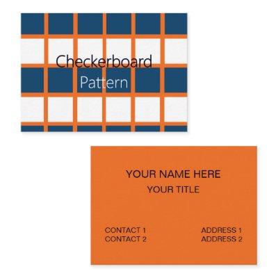 Blue White Orange Checkered Geometric