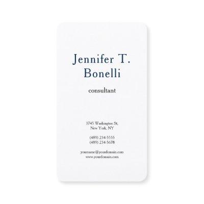 Blue & White Plain Modern Minimalist Professional