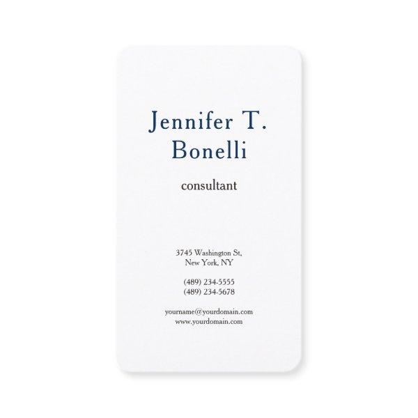 Blue & White Plain Modern Minimalist Professional