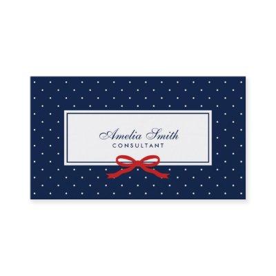 Blue & White Polka Dot Red Ribbon Social Media