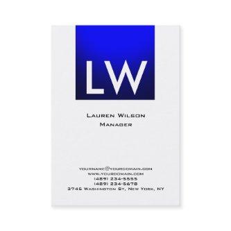 Blue White Professional Modern Simple Monogram