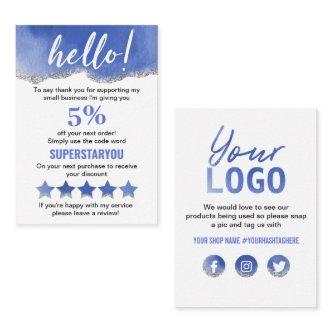 Blue White Silver Glitter Logo Social Media