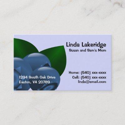 Blueberries Mommy Contact  Info Card