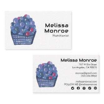 Blueberry Basket Charming Watercolor Cute Fruit