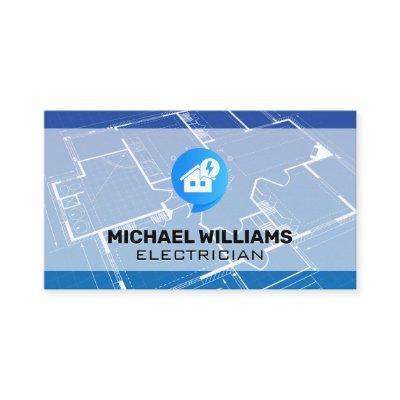 Blueprint | Electricity Icon and Home Logo