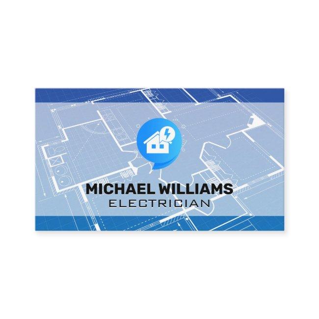 Blueprint | Electricity Icon and Home Logo