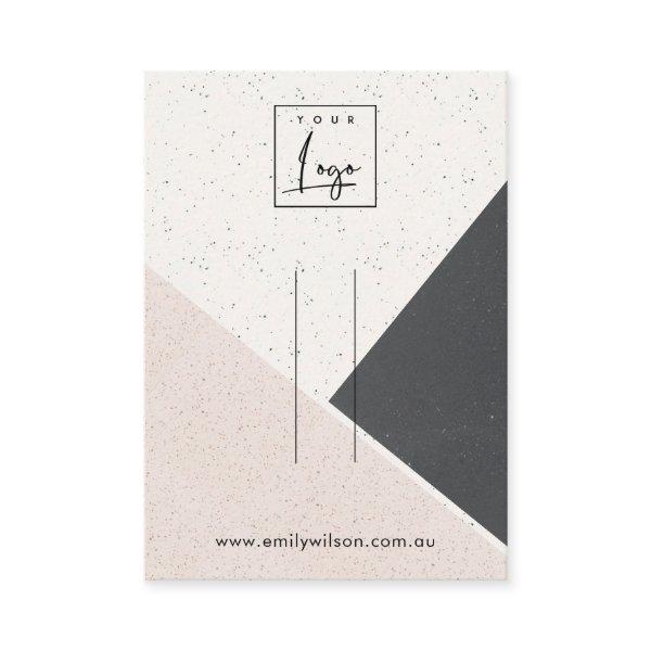 Blush Black White Ceramic Hair Clip Display Logo