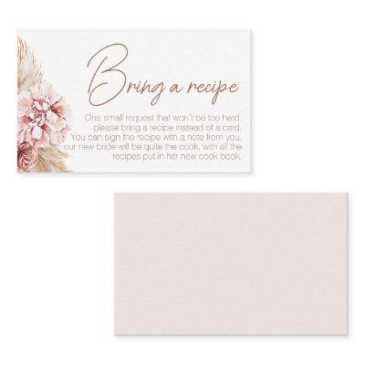 Blush Boho Bridal Shower Recipe Card Request