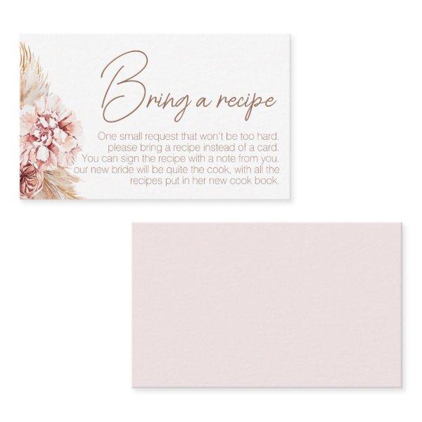 Blush Boho Bridal Shower Recipe Card Request