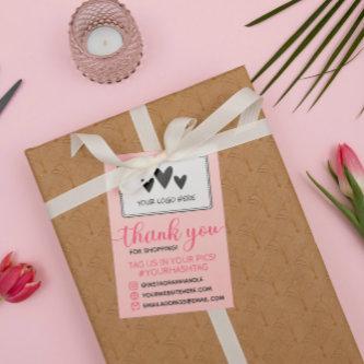 Blush Calligraphy Your Logo Thank You For Shopping