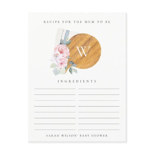 Blush Chopping Board Recipe Request Baby Shower Postcard