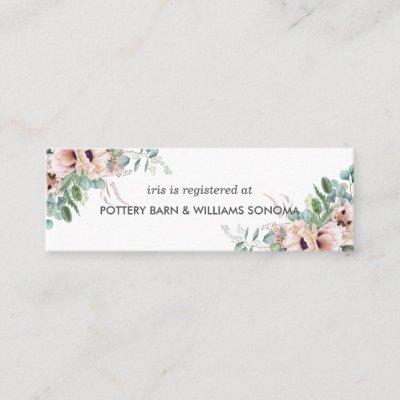 Blush Floral Greenery Bridal Registry Card Mini