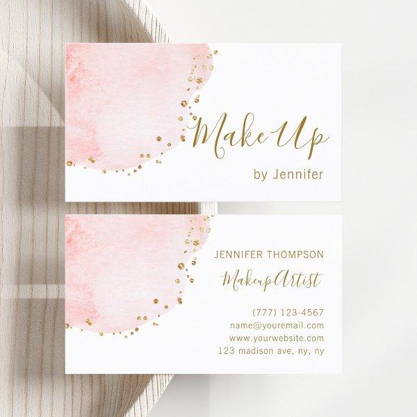 Blush Floral Petal Gold Glitter Dots