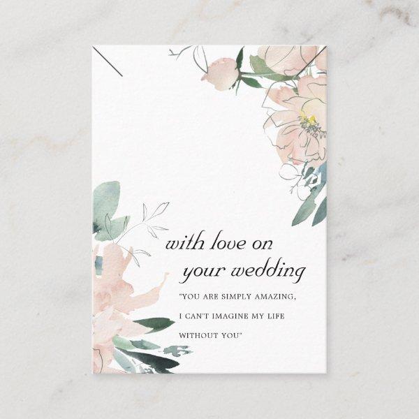 BLUSH FLORAL WEDDING GIFT NECKLACE DISPLAY CARD