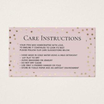Blush Gold Clothing Care Instructions