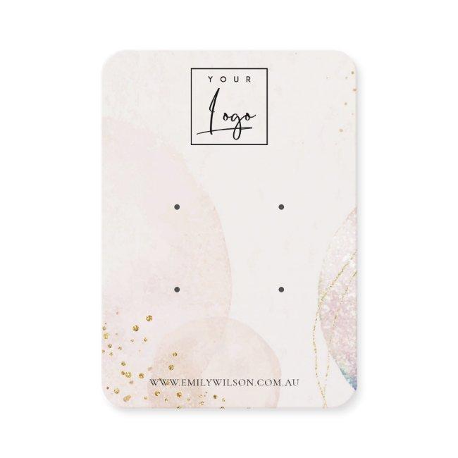 Blush Gold Watercolor Logo 2 Earring Display