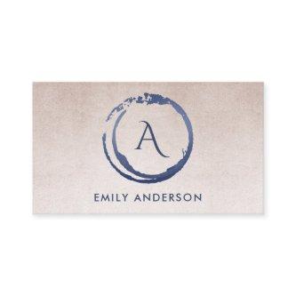 BLUSH INK BLUE BRUSH MARK CIRCLE LOGO MONOGRAM