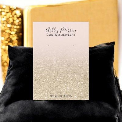 Blush light gold glitter jewelry earring display