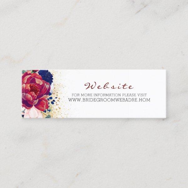 Blush Navy Blue and Burgundy Red Floral Wedding Mini