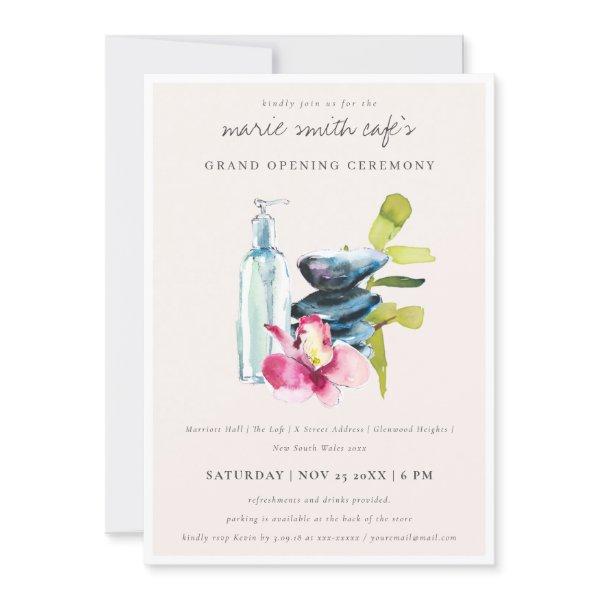 Blush Orchid Stone Spa Salon Grand Opening Invite