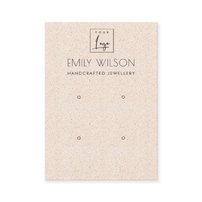 BLUSH PEACH CERAMIC TEXTURE 2 EARRING DISPLAY LOGO