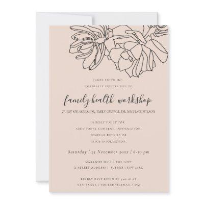 BLUSH PEACH DESERT CACTI SUCCULENT WORKSHOP EVENT INVITATION