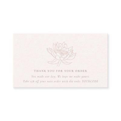 BLUSH PEACH LOTUS FLORA LOGO SHOPPING THANK YOU