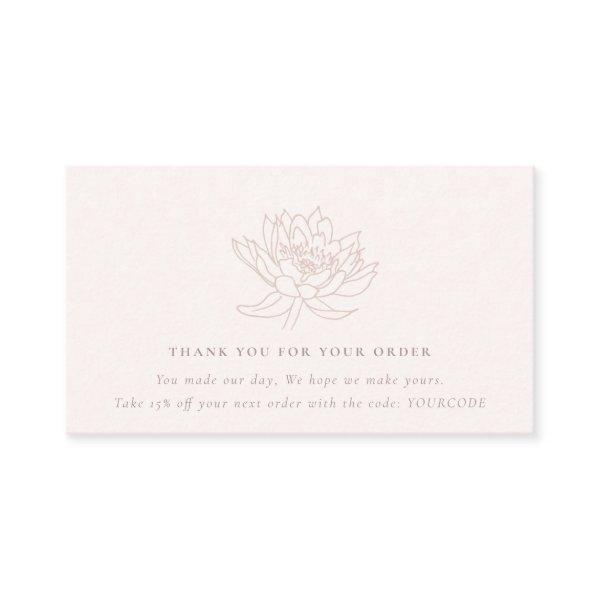 BLUSH PEACH LOTUS FLORA LOGO SHOPPING THANK YOU