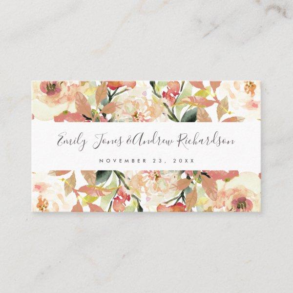 BLUSH  PEACH PINK WATERCOLOR FLORAL PLACE CARDS