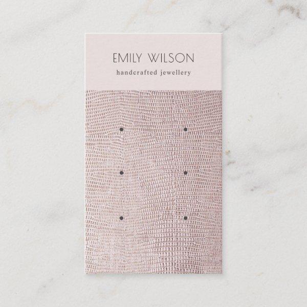 Blush Pearl Leather Texture 3 Earring Display