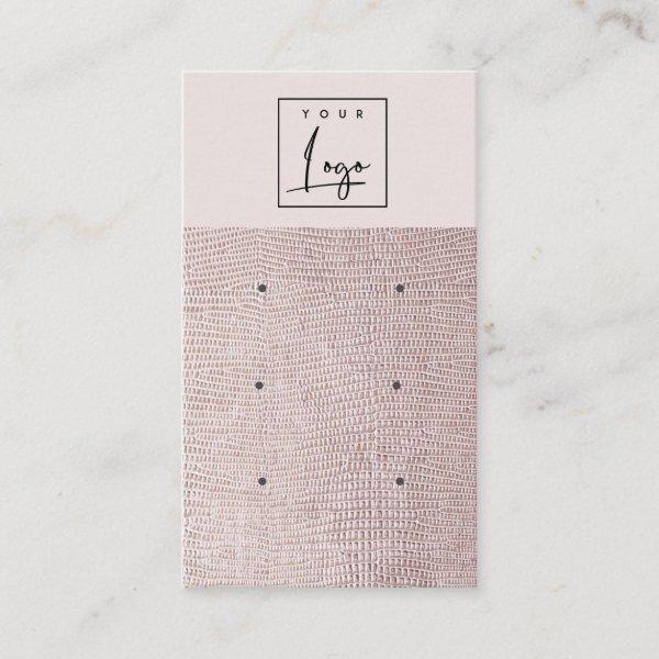 Blush Pearl Leather Texture 3 Earring Display