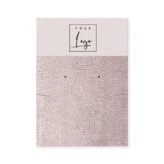 Blush Pearl Leather Texture Earring Necklace Logo