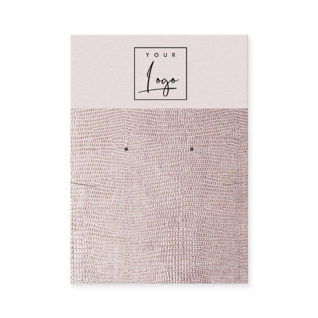 Blush Pearl Leather Texture Earring Necklace Logo