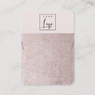 Blush Pearl Leather Texture Necklace Logo Display