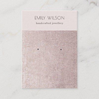 Blush Pearl Leather Texture Stud Earring Display