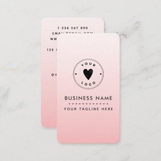 Blush Pink Add Your Cute Logo QR Code Social Media