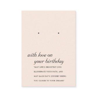 BLUSH PINK BIRTHAY FRIEND EARRING DISPLAY CARD
