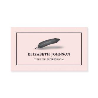 Blush Pink Black Feather Vintage Quill Pen